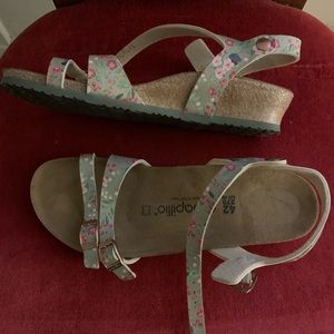 Birk Papillio wedge sandals, never worn, floral pattern. Size 11 (42)